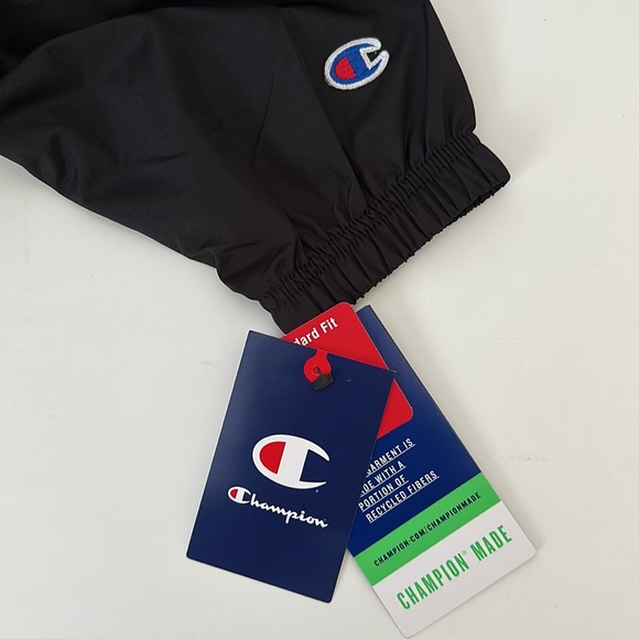 NWT Champion Hooded Windbreaker Jacket- Sz L, Black - Picture 5 of 5